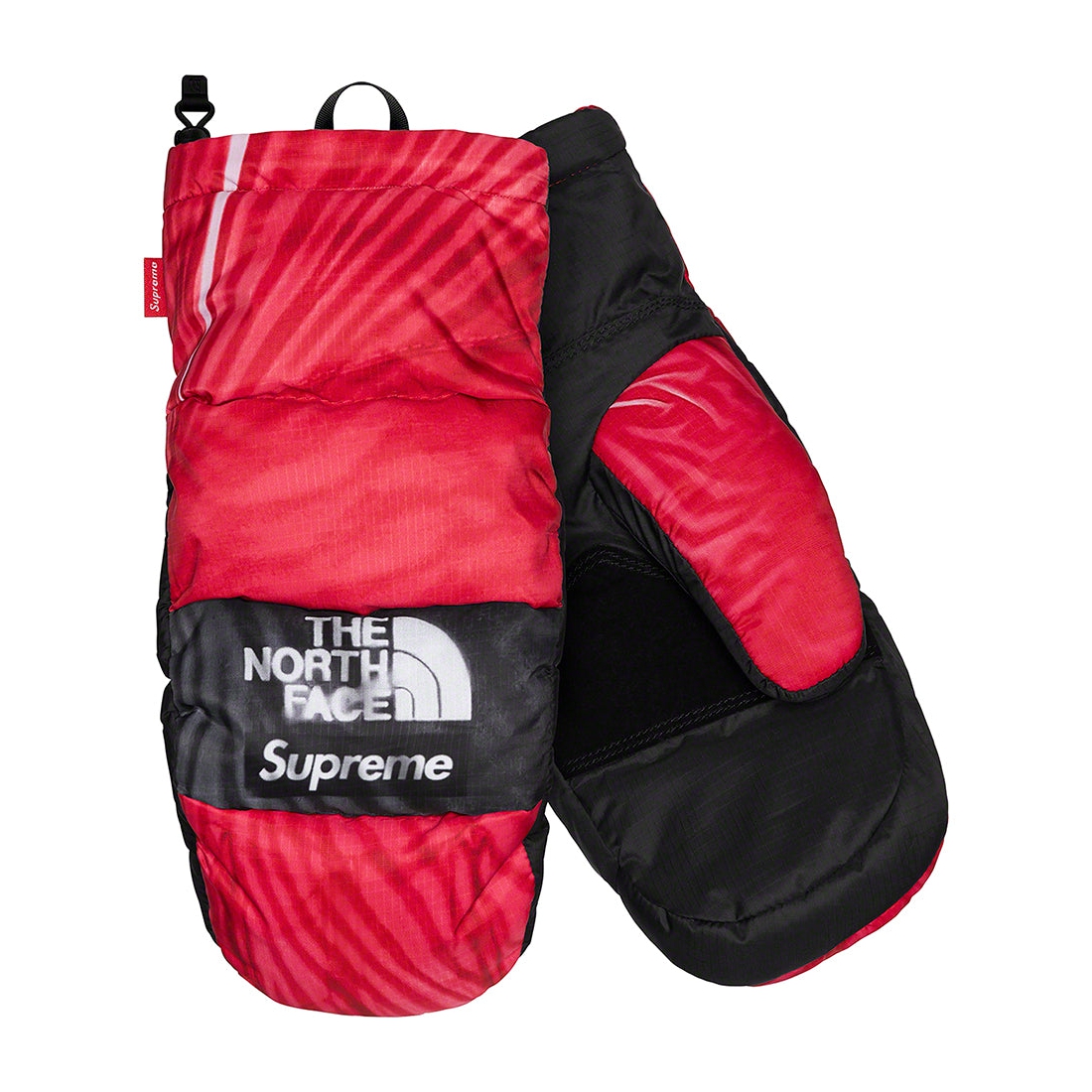 Details on Supreme The North Face Trompe L’oeil Printed Montana Mitt Red from spring summer 2023 (Price is $98)