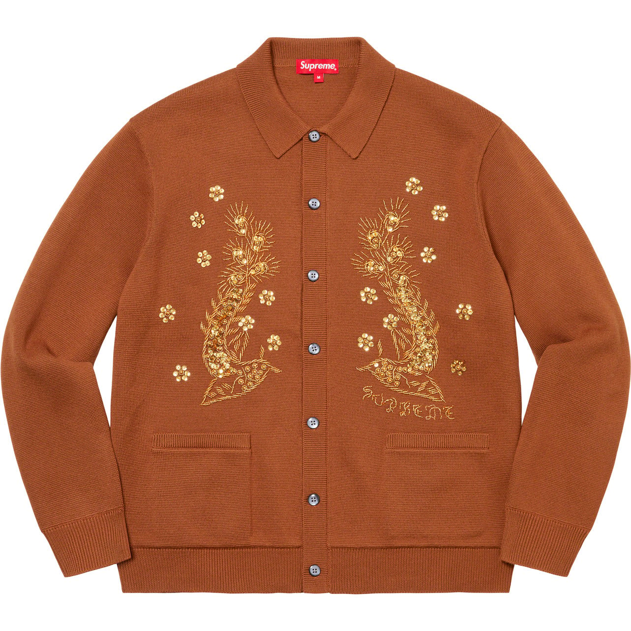 【新品未使用】Supreme Beaded Applique Cardigan