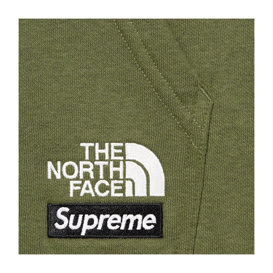 Details on Supreme The North Face Convertible Hooded Sweatshirt Olive from spring summer 2023 (Price is $148)