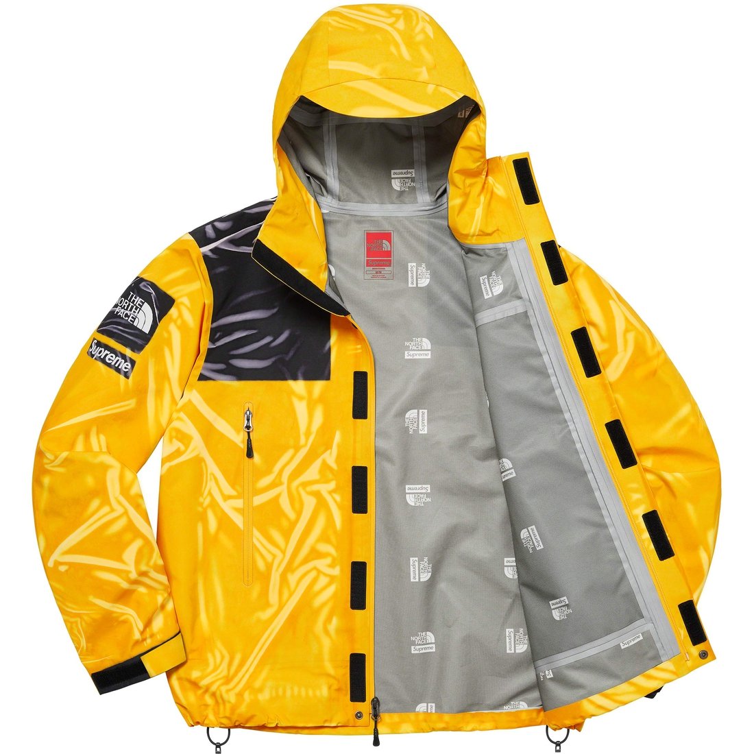 Details on Supreme The North Face Trompe L’oeil Printed Taped Seam Shell Jacket Yellow from spring summer
                                                    2023 (Price is $398)