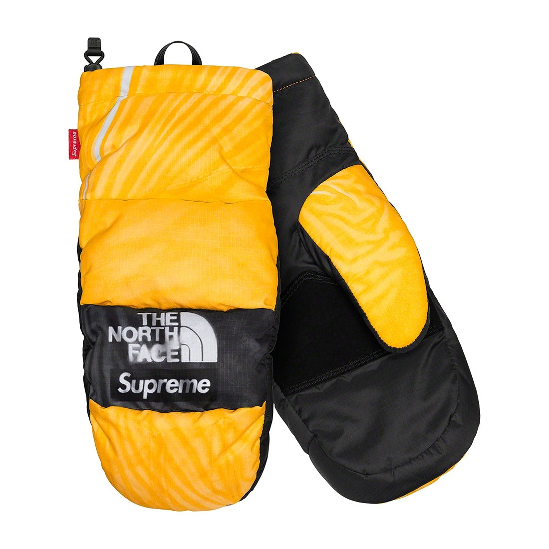 Details on Supreme The North Face Trompe L’oeil Printed Montana Mitt Yellow from spring summer 2023 (Price is $98)