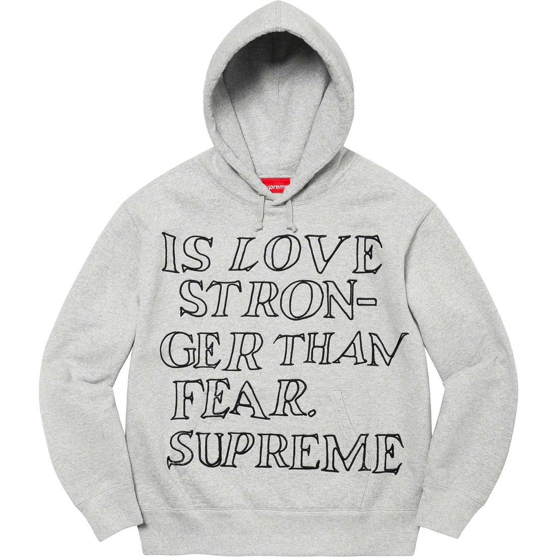 Details on Stronger Than Fear Hooded Sweatshirt Heather Grey from spring summer
                                                    2023 (Price is $158)