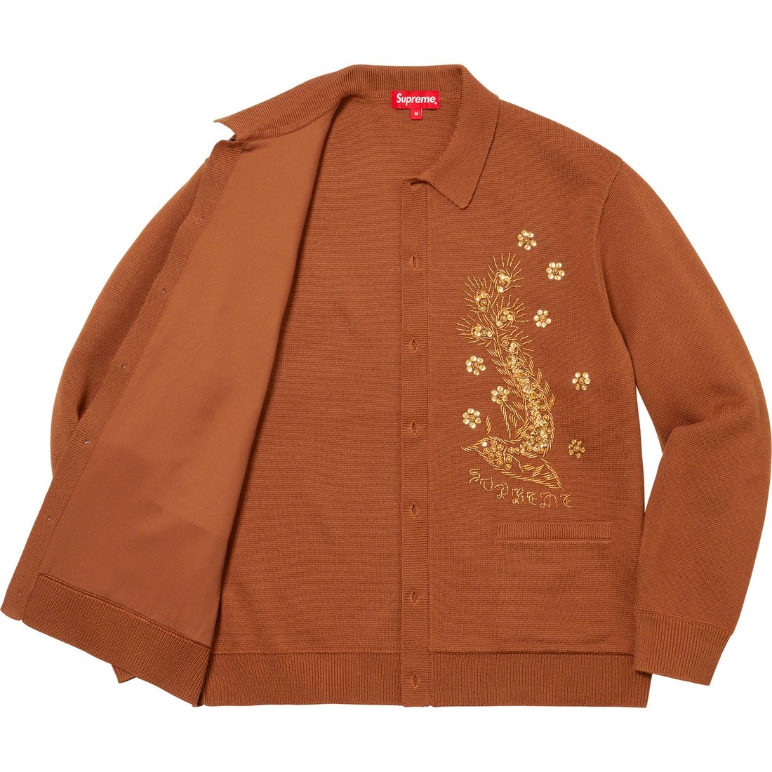 Details on Beaded Appliqué Cardigan Rust from spring summer
                                                    2023 (Price is $228)