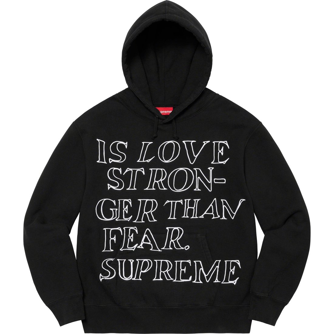Details on Stronger Than Fear Hooded Sweatshirt Black from spring summer
                                                    2023 (Price is $158)