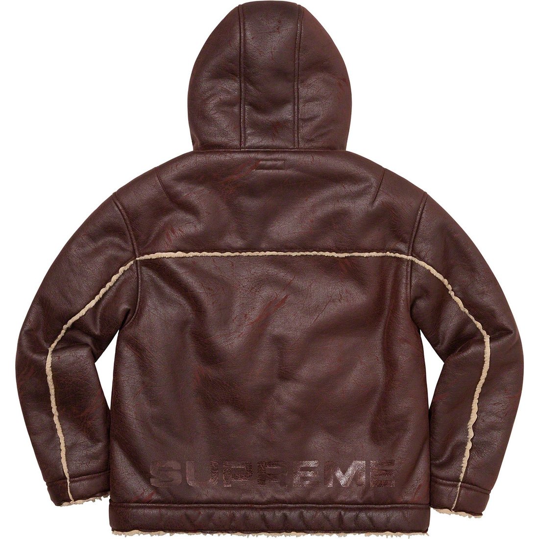 Details on Faux Shearling Hooded Jacket Brick from spring summer
                                                    2023 (Price is $298)