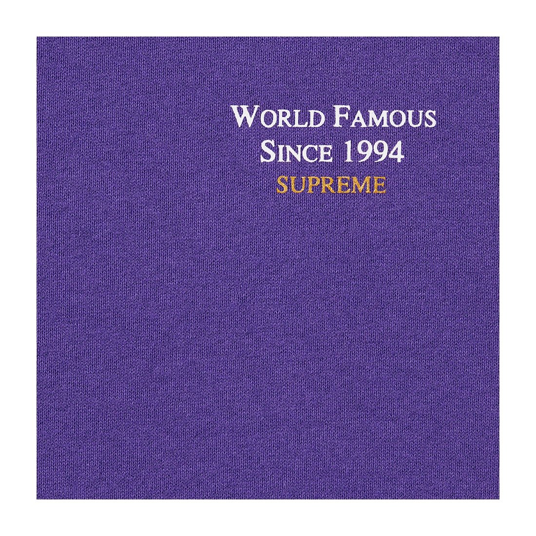 Details on World Famous Micro Hooded Sweatshirt Purple from spring summer
                                                    2023 (Price is $158)