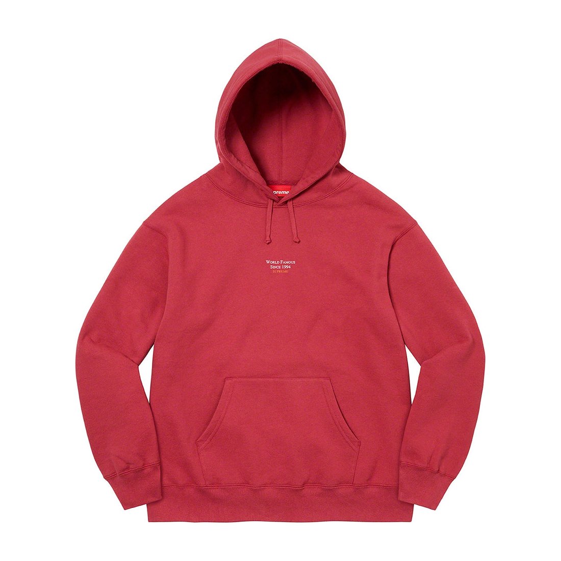 Details on World Famous Micro Hooded Sweatshirt Dark Red from spring summer 2023 (Price is $158)