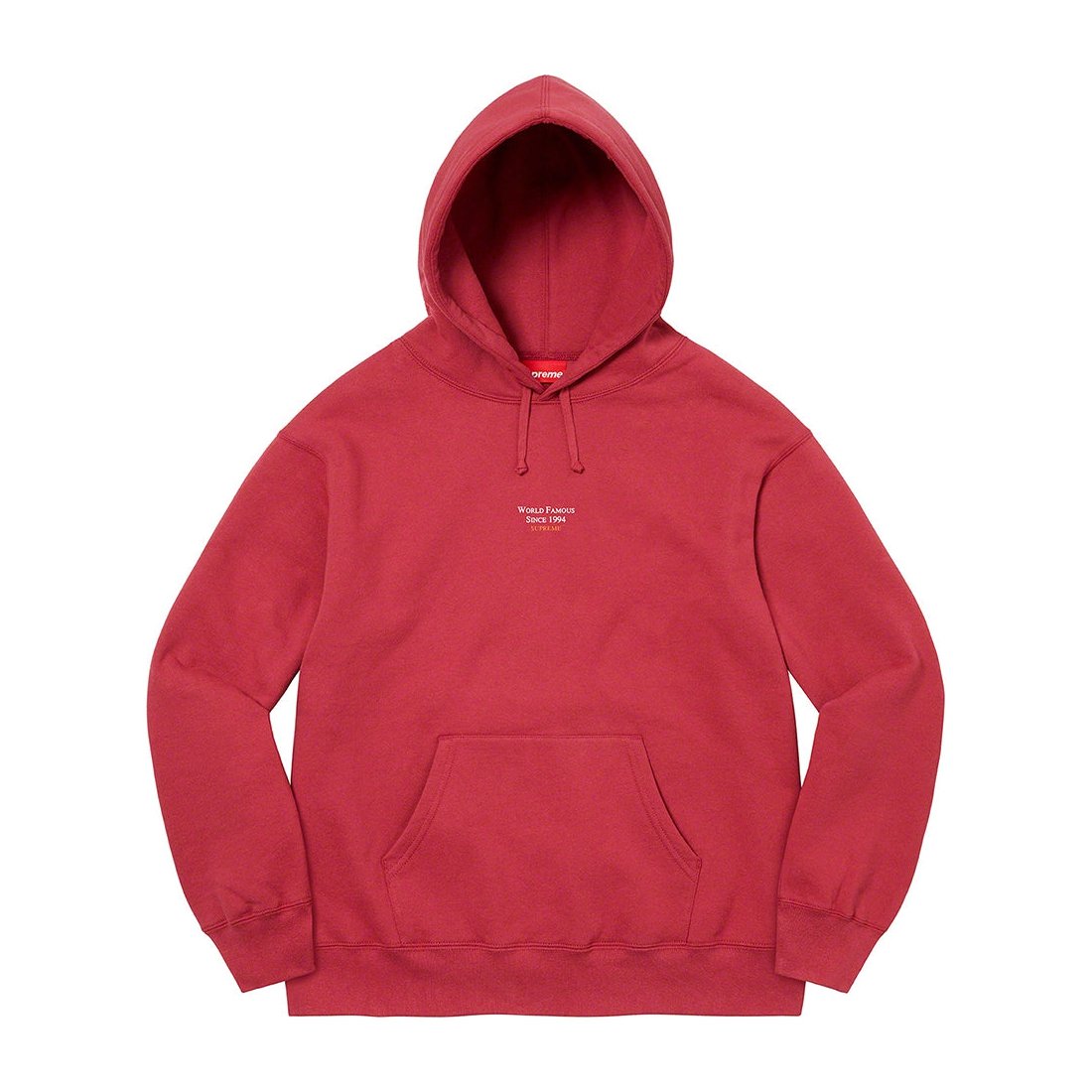 Details on World Famous Micro Hooded Sweatshirt Dark Red from spring summer
                                                    2023 (Price is $158)