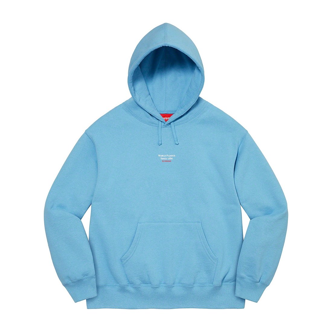 Details on World Famous Micro Hooded Sweatshirt Light Blue from spring summer
                                                    2023 (Price is $158)