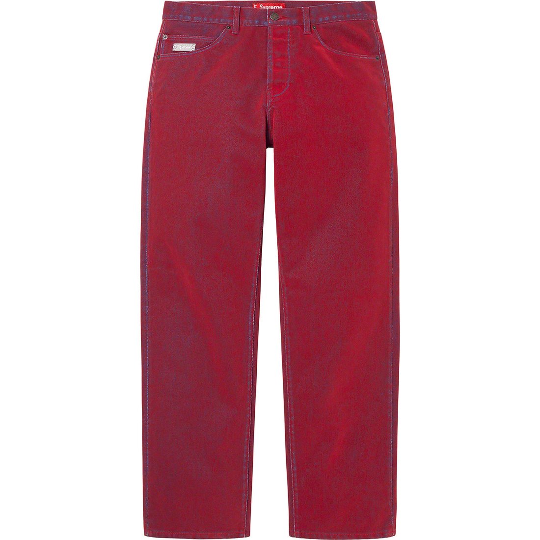 Details on Flocked Regular Jean Red from spring summer
                                                    2023 (Price is $178)