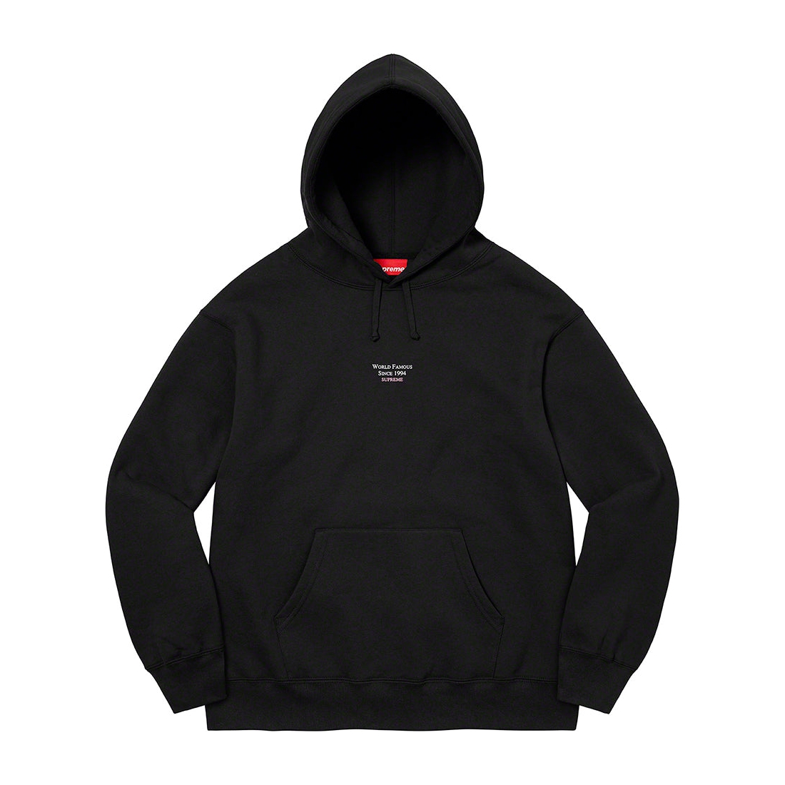 Details on World Famous Micro Hooded Sweatshirt Black from spring summer 2023 (Price is $158)