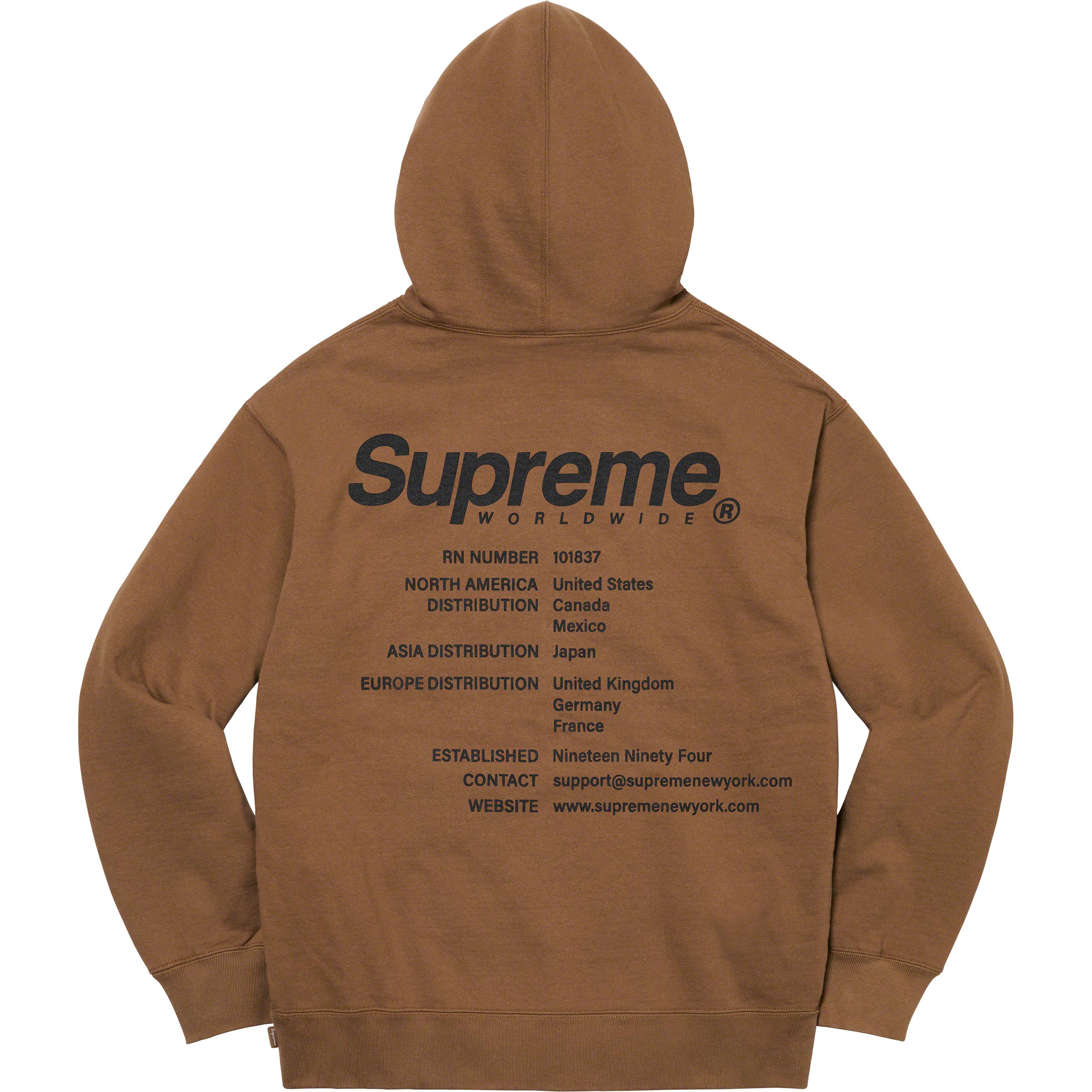 Supreme Box Logo Crewneck (Brown) Heavyweight crossgrain brushed