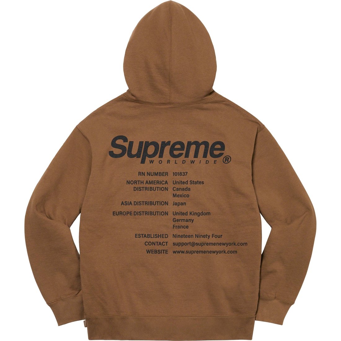 Details on Worldwide Hooded Sweatshirt Olive Brown from spring summer 2023 (Price is $158)