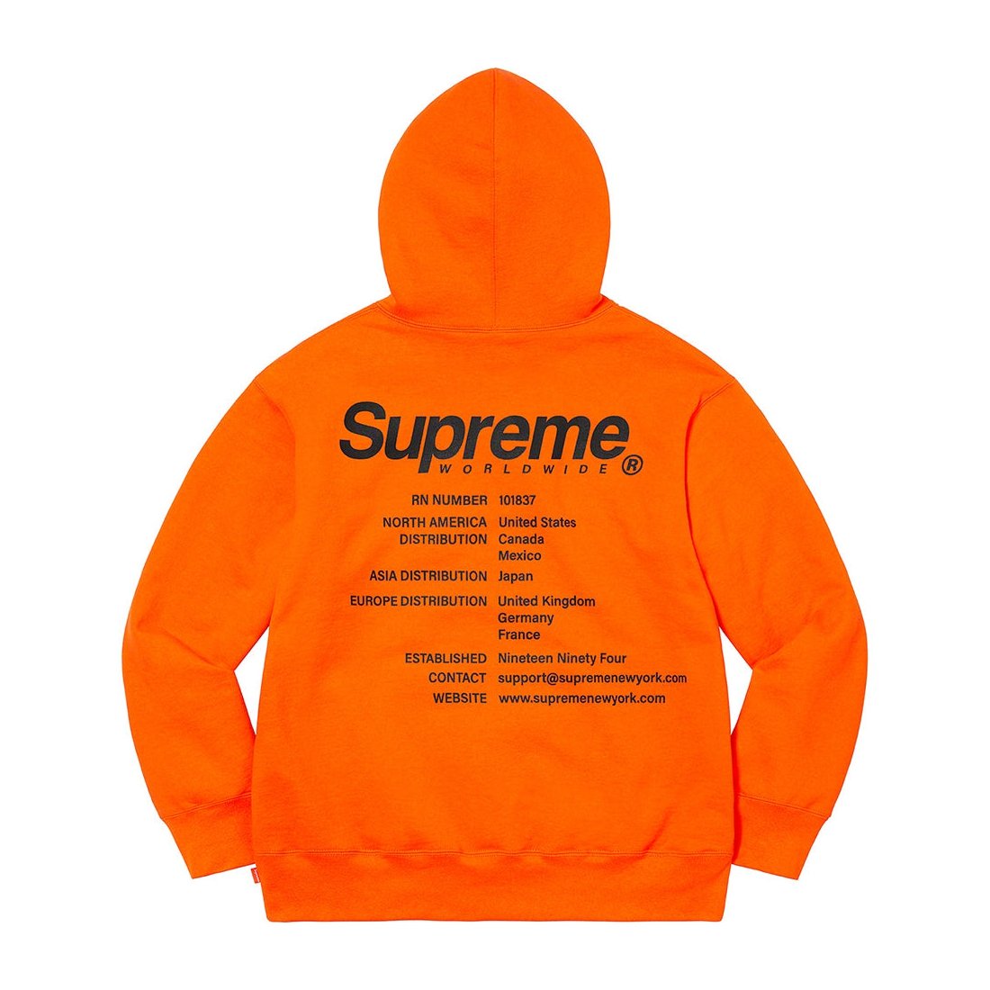 Details on Worldwide Hooded Sweatshirt Dark Orange from spring summer 2023 (Price is $158)