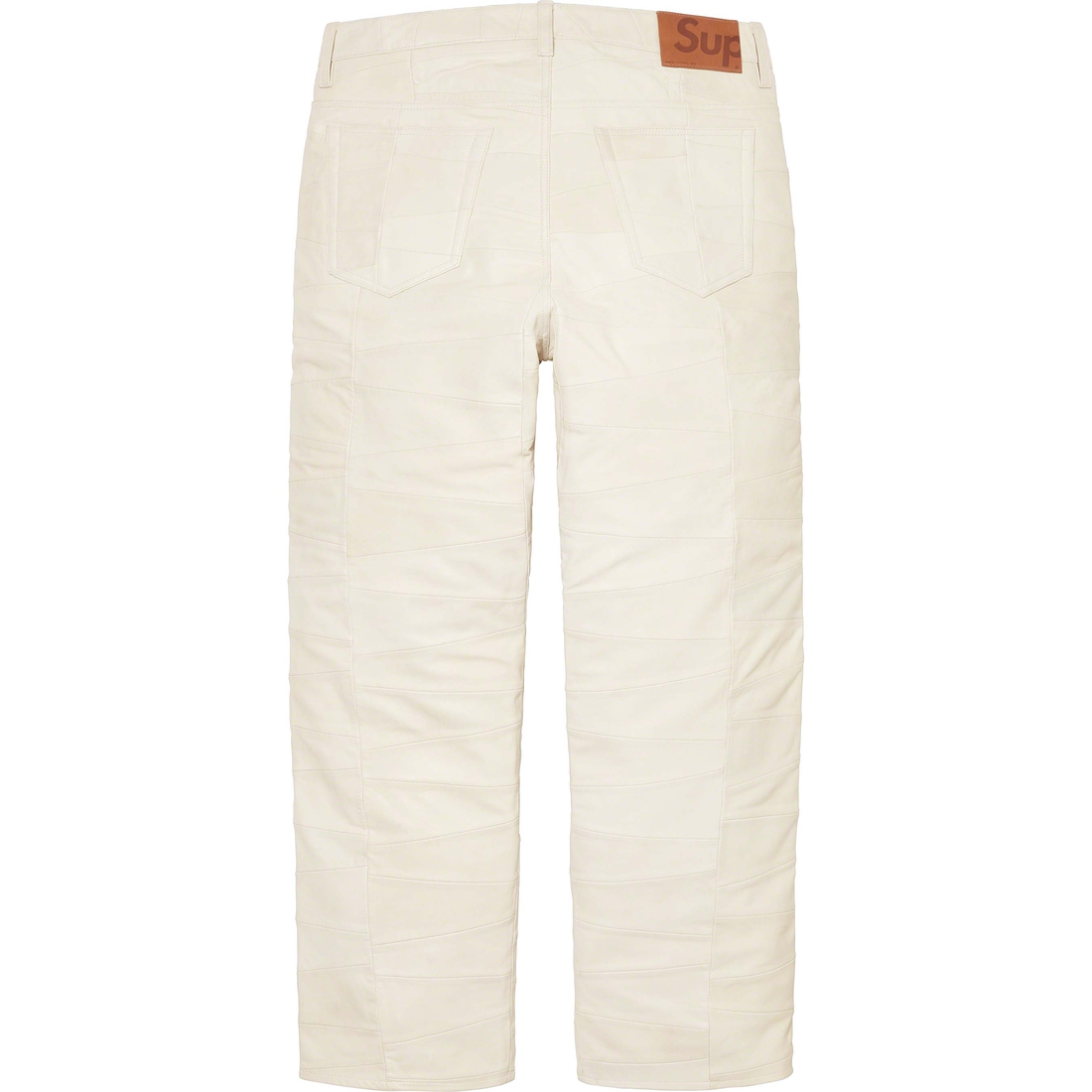 Details on Patchwork Leather 5-Pocket Jean White from spring summer 2023 (Price is $428)