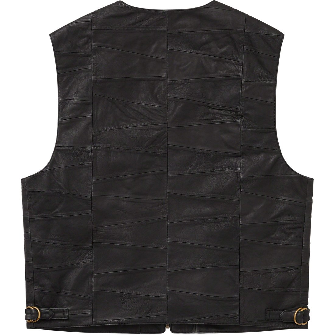 Details on Patchwork Leather Cargo Vest Black from spring summer 2023 (Price is $398)