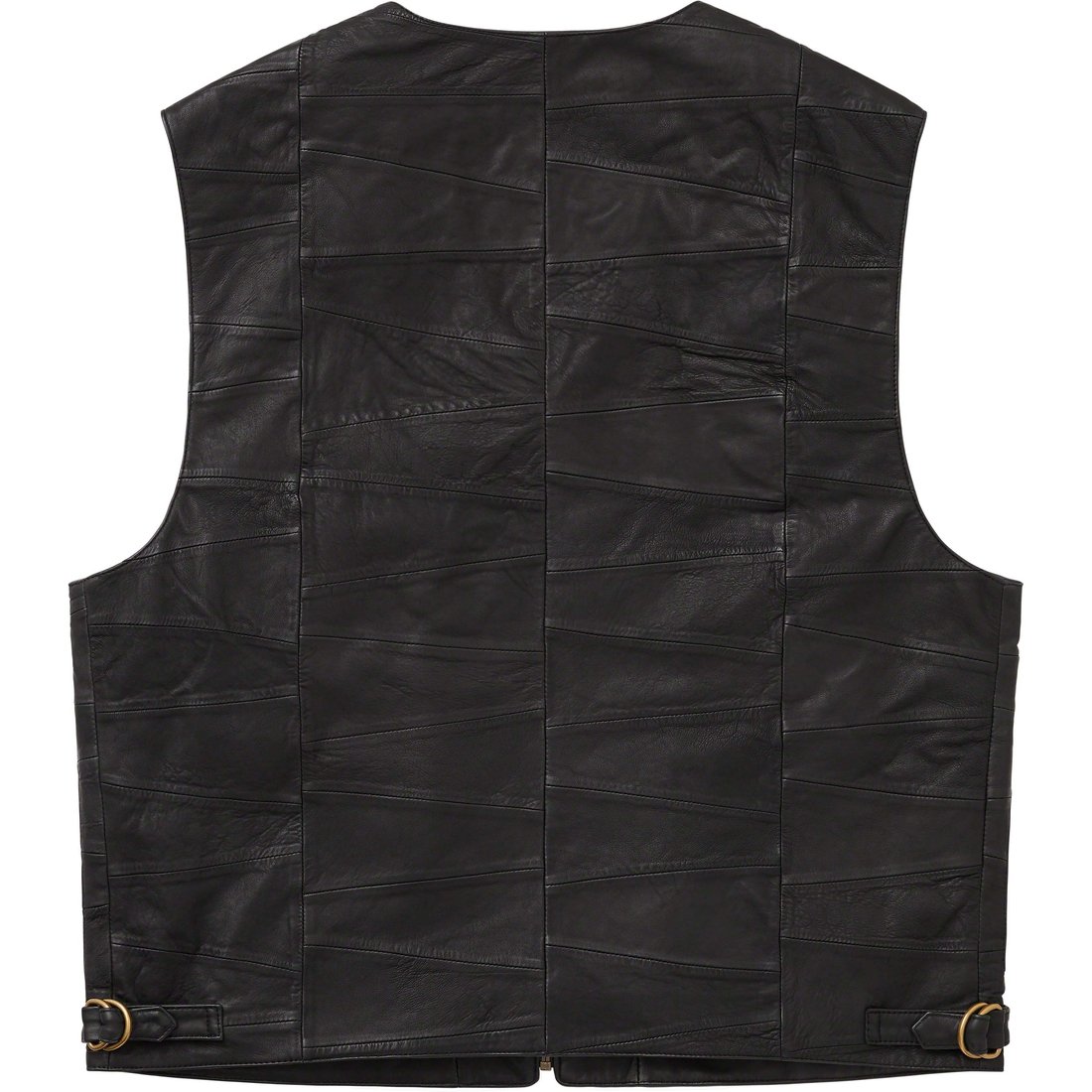 Details on Patchwork Leather Cargo Vest Black from spring summer
                                                    2023 (Price is $398)