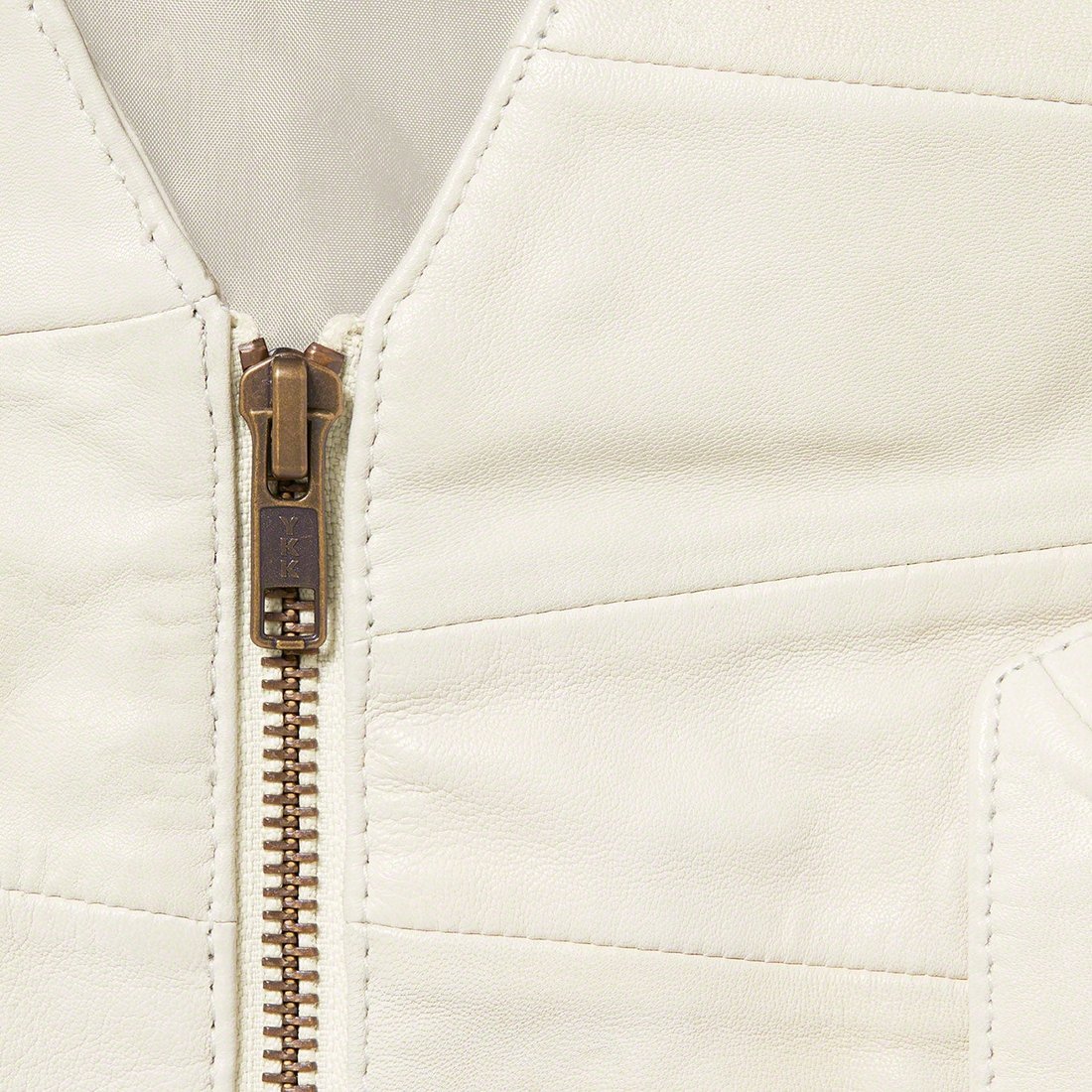 Details on Patchwork Leather Cargo Vest White from spring summer 2023 (Price is $398)