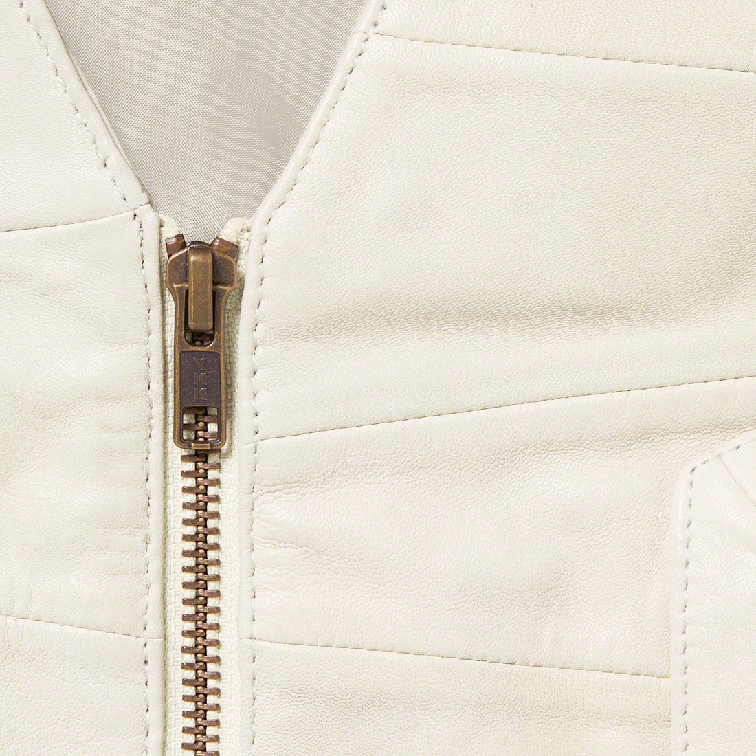 Details on Patchwork Leather Cargo Vest White from spring summer
                                                    2023 (Price is $398)