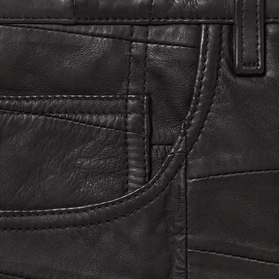 Details on Patchwork Leather 5-Pocket Jean Black from spring summer
                                                    2023 (Price is $428)