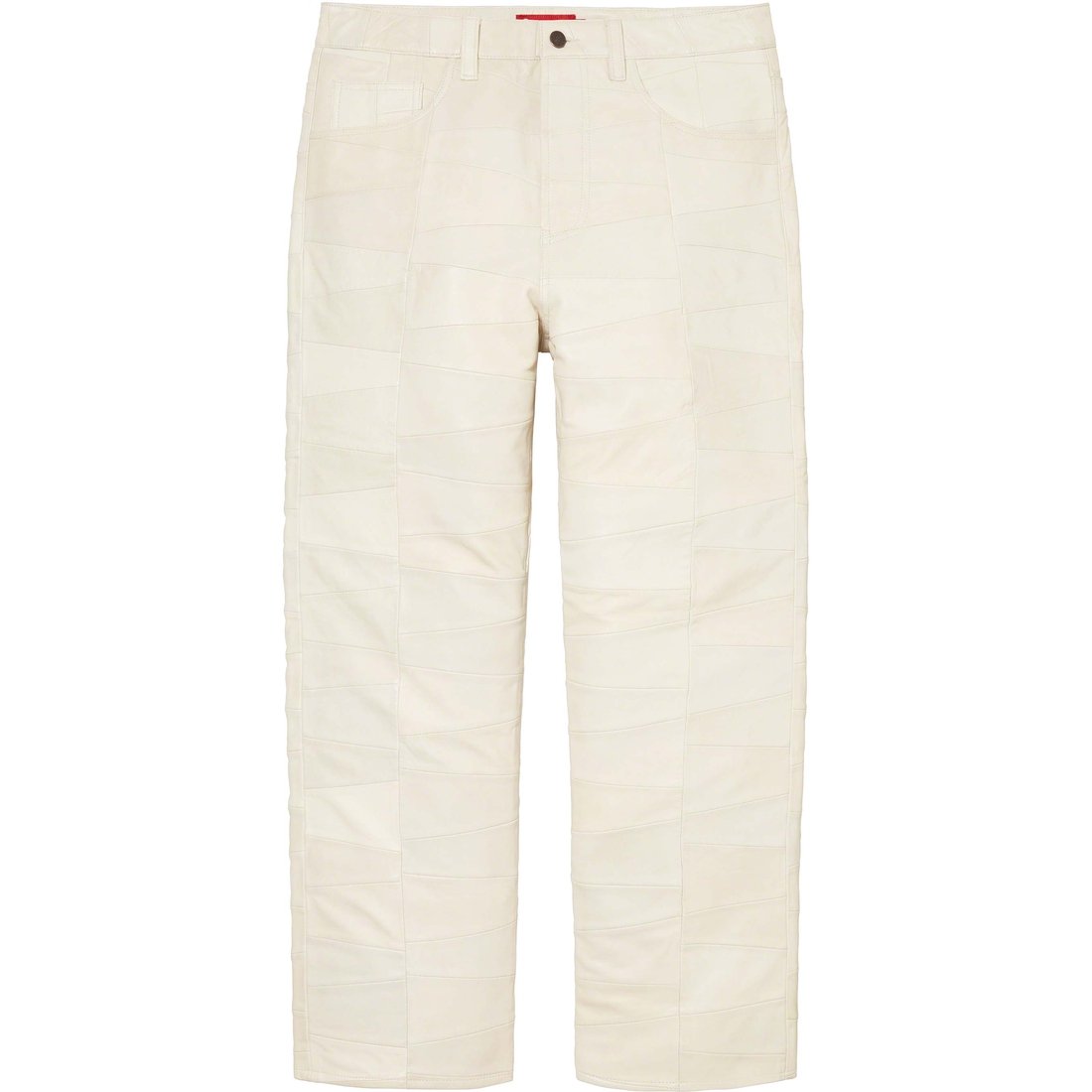 Details on Patchwork Leather 5-Pocket Jean White from spring summer
                                                    2023 (Price is $428)