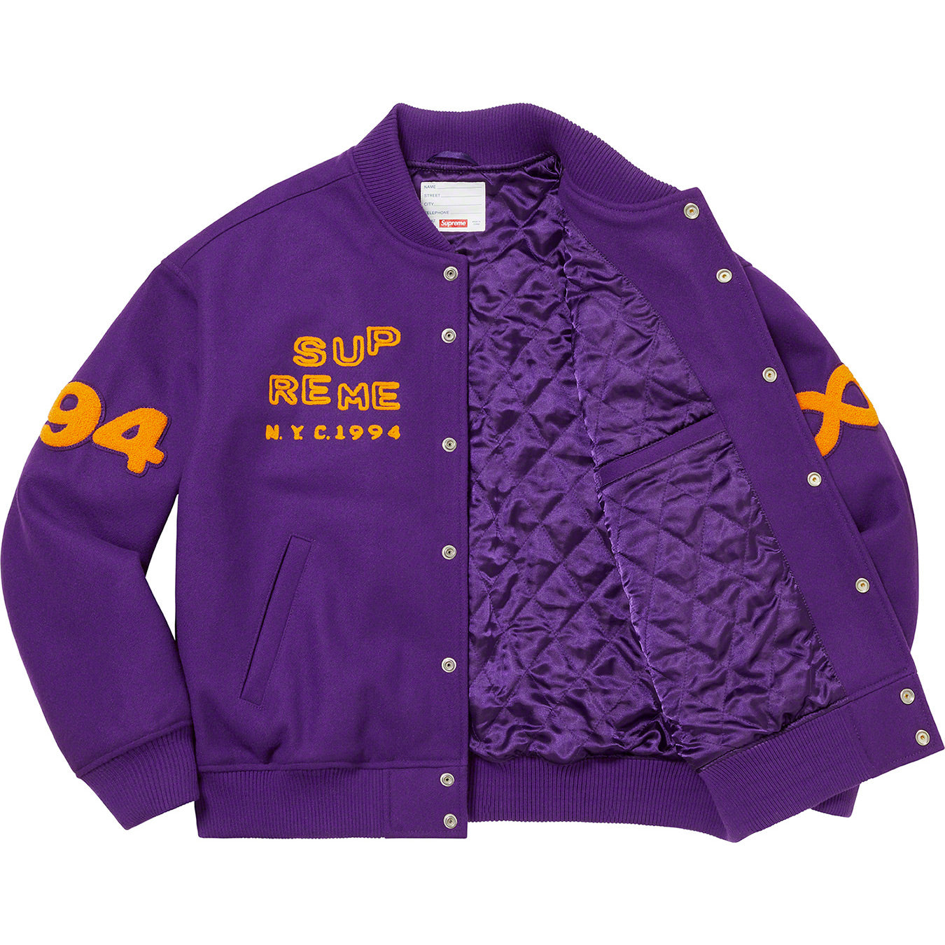 Buy Supreme Supreme Tourist Varsity Jacket Black - Stadium Goods