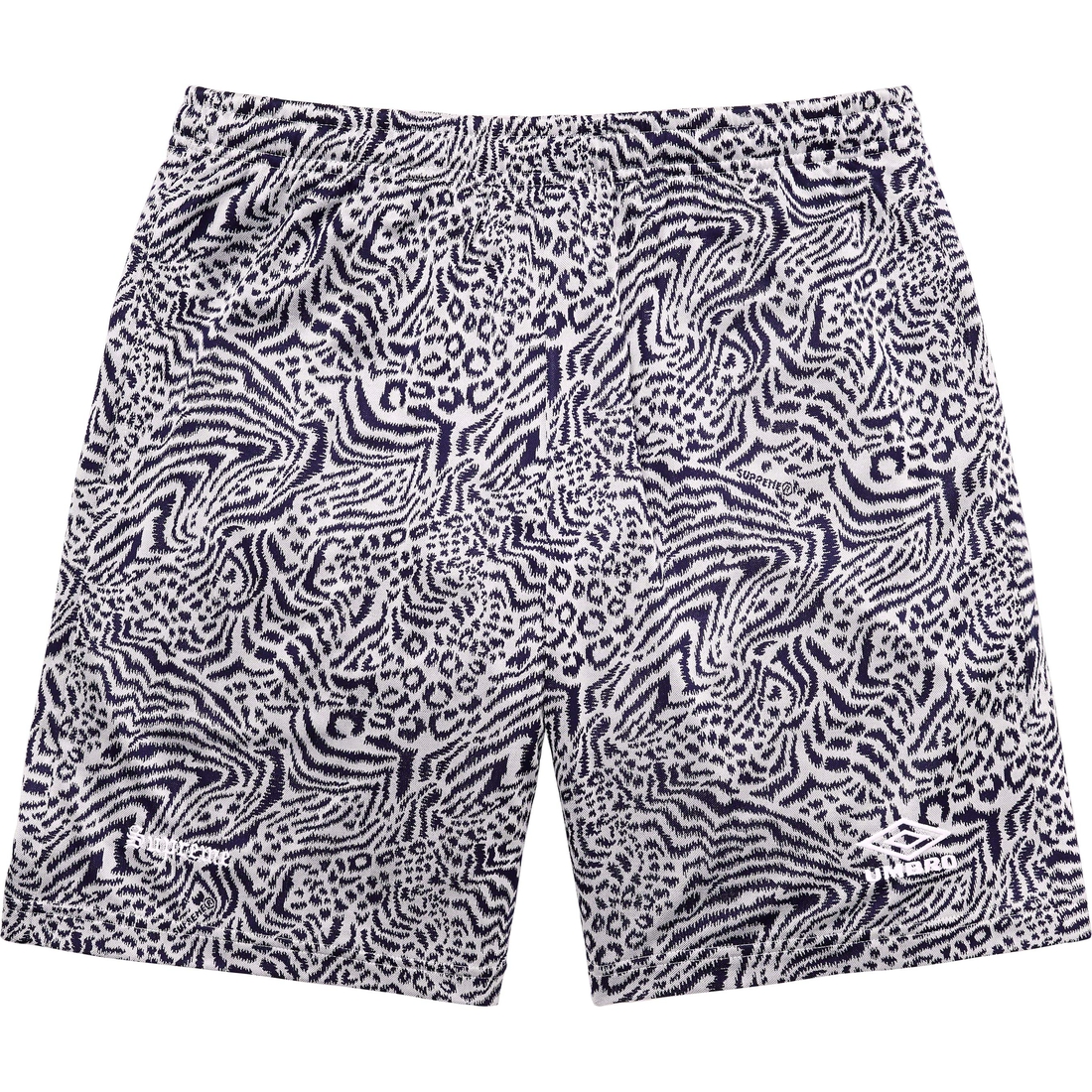 Details on Supreme Umbro Jacquard Animal Print Soccer Short Navy from spring summer
                                                    2023 (Price is $110)