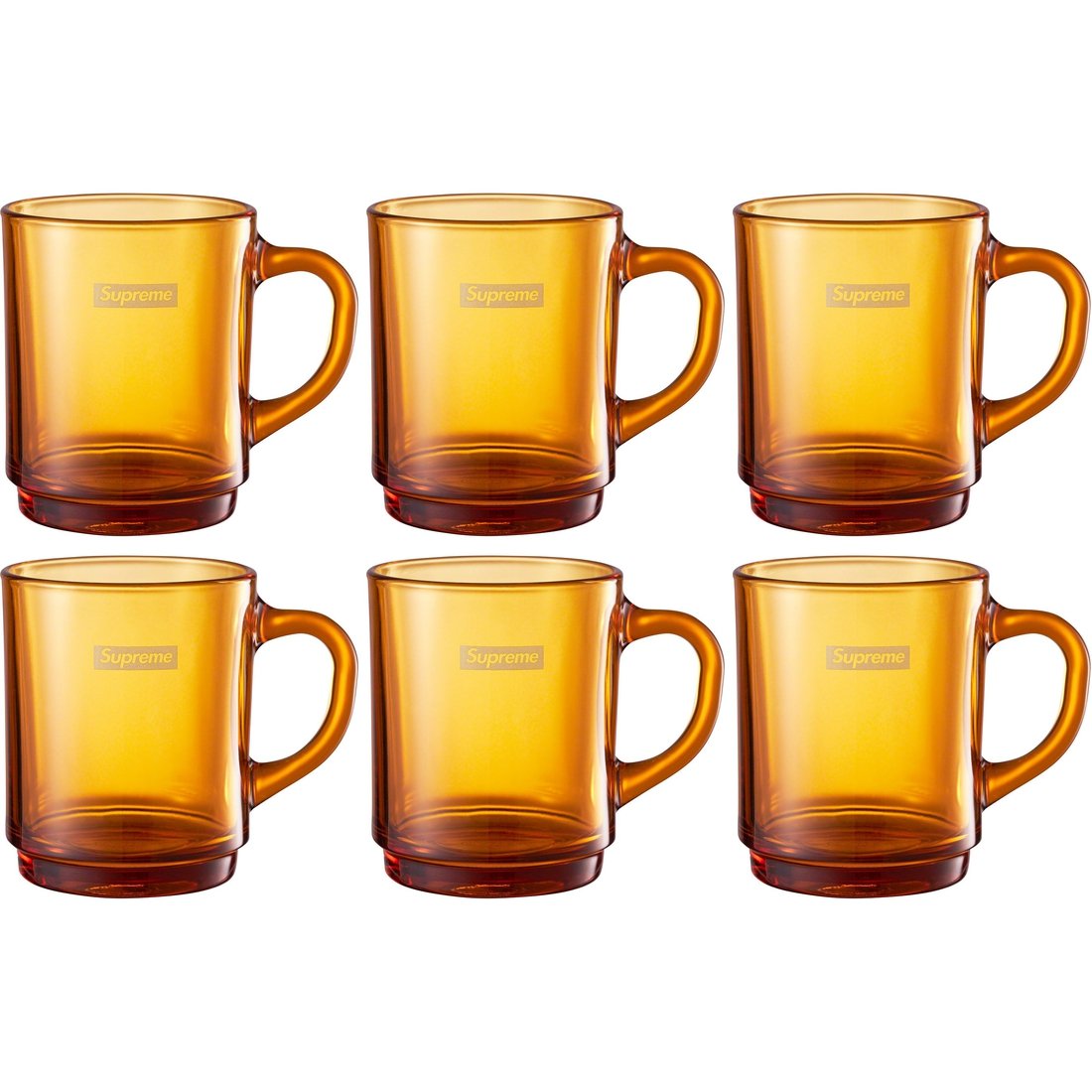 Details on Supreme Duralex Glass Mugs (Set of 6) Amber from spring summer
                                                    2023 (Price is $58)