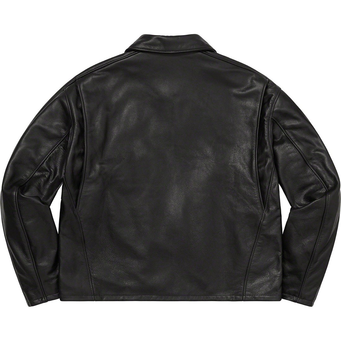Details on Supreme Schott Leather Racer Jacket Black from spring summer 2023 (Price is $798)