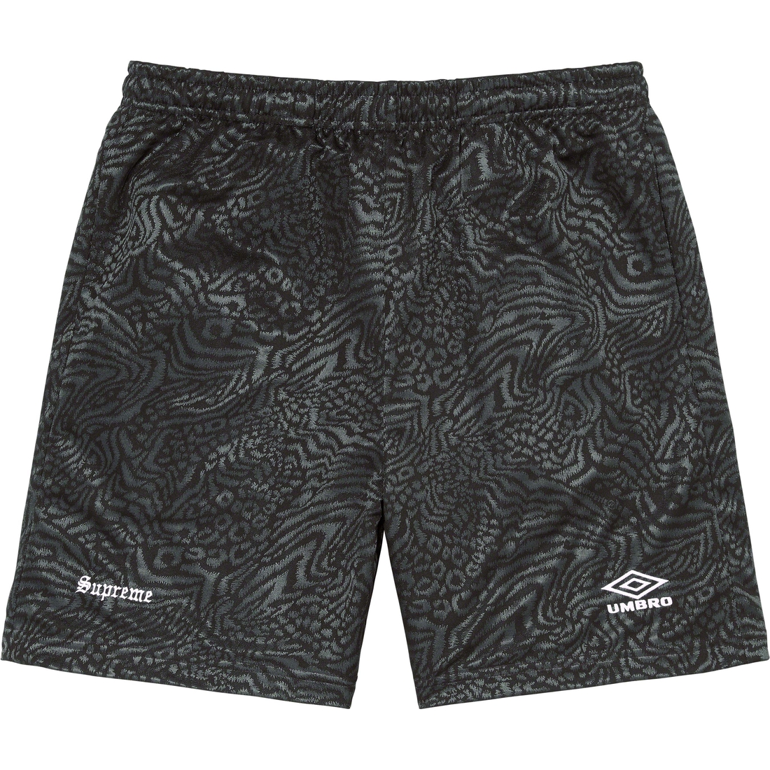 Details on Supreme Umbro Jacquard Animal Print Soccer Short Black from spring summer
                                                    2023 (Price is $110)