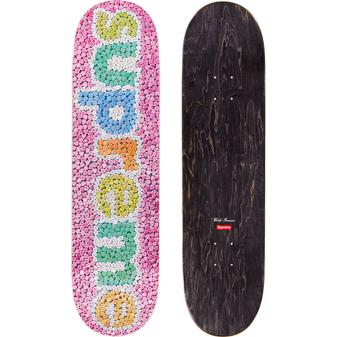 Details on Candy Hearts Skateboard Pink - 8.25" x 32" from spring summer
                                                    2023 (Price is $58)