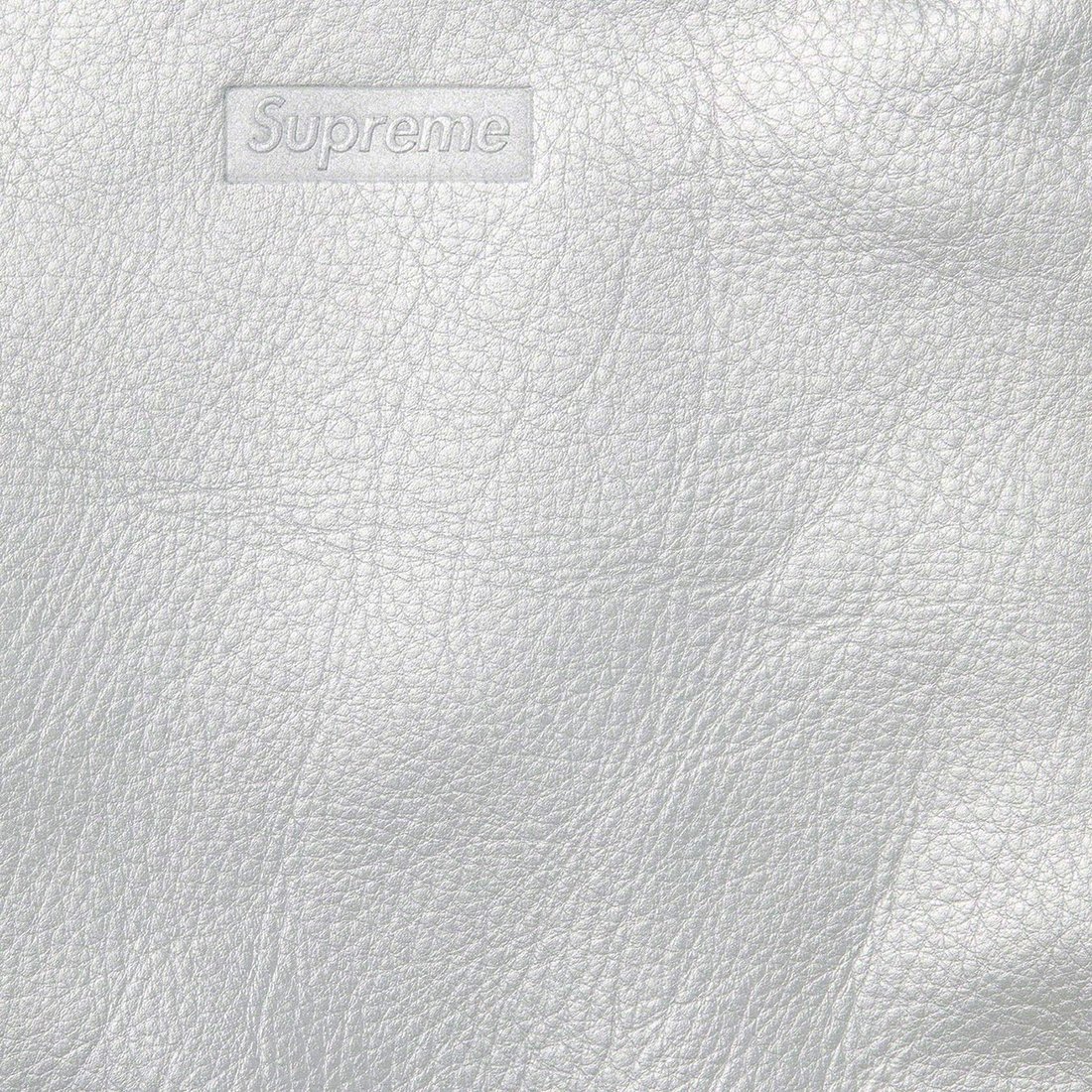 Details on Supreme Schott Leather Racer Jacket Silver from spring summer 2023 (Price is $798)