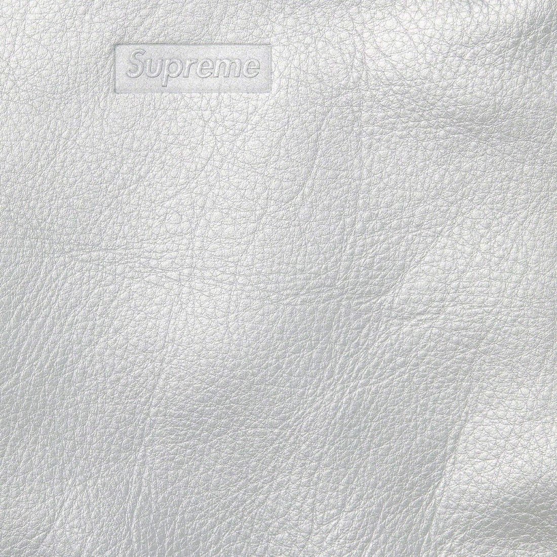 Details on Supreme Schott Leather Racer Jacket Silver from spring summer
                                                    2023 (Price is $798)