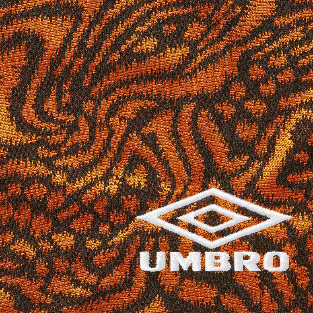 Details on Supreme Umbro Jacquard Animal Print Soccer Short Orange from spring summer 2023 (Price is $110)