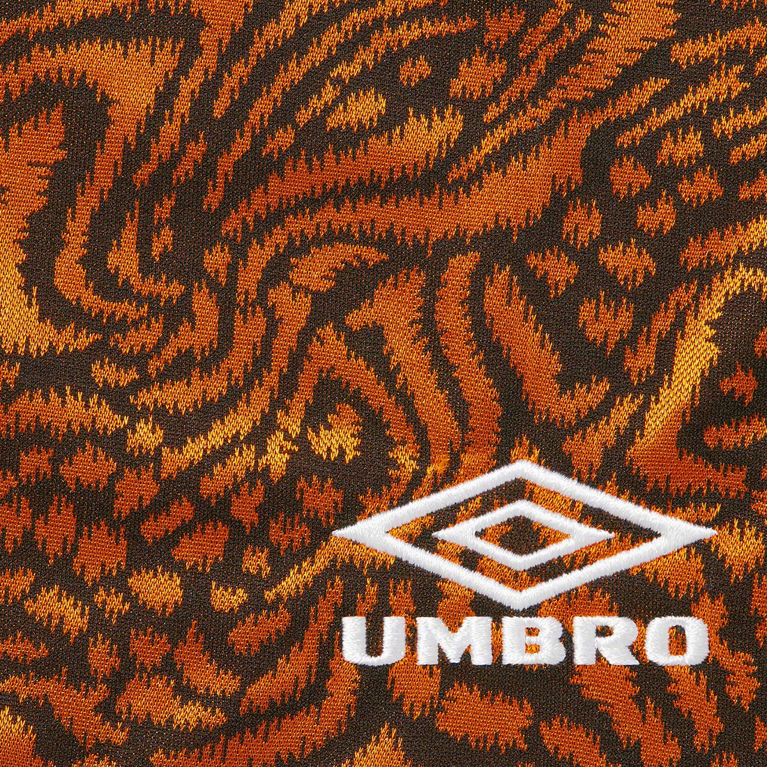 Details on Supreme Umbro Jacquard Animal Print Soccer Short Orange from spring summer
                                                    2023 (Price is $110)