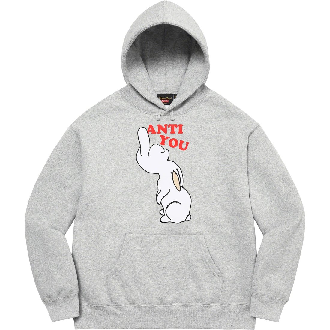 Details on Supreme UNDERCOVER Anti You Hooded Sweatshirt Heather Grey from spring summer
                                                    2023 (Price is $178)