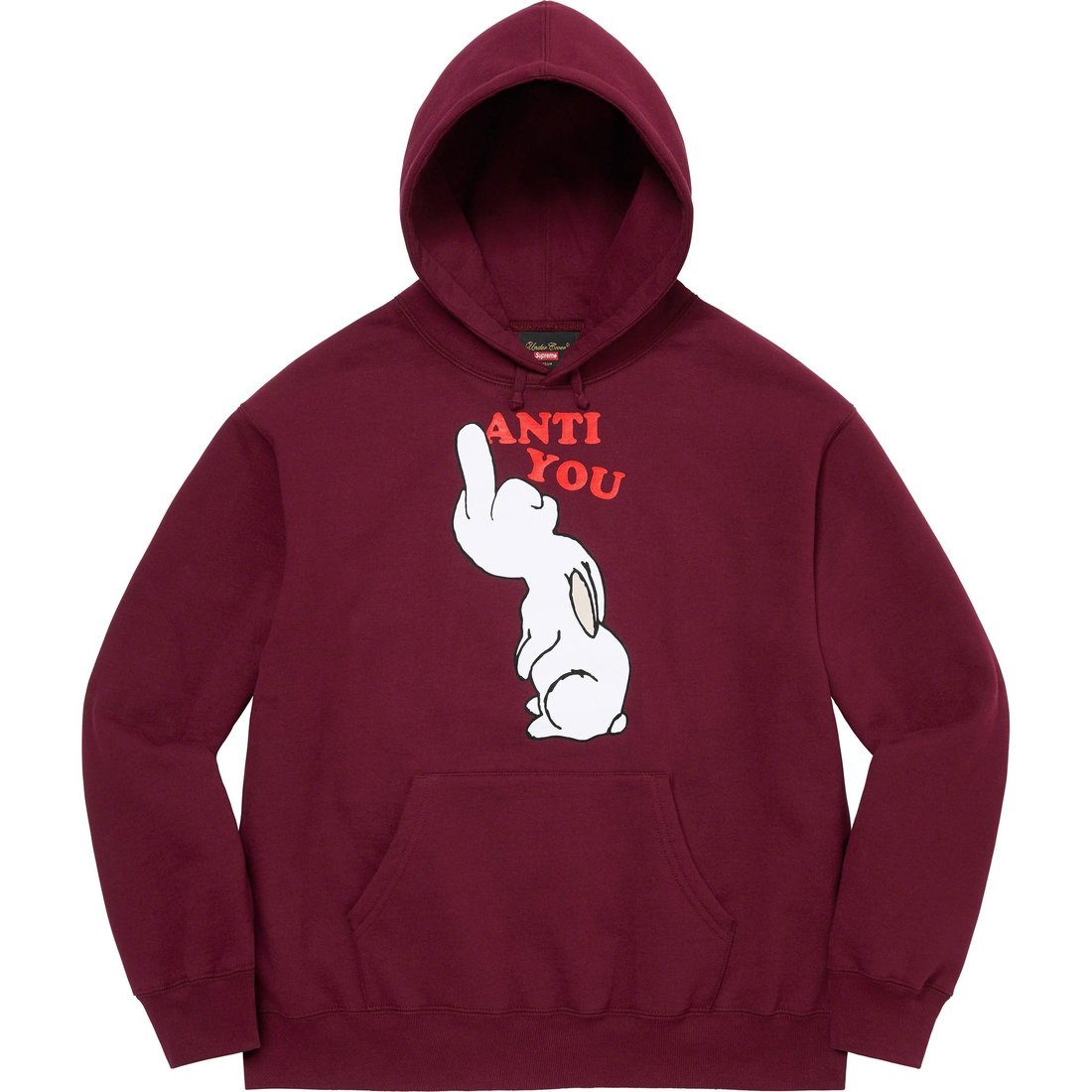 Details on Supreme UNDERCOVER Anti You Hooded Sweatshirt Burgundy from spring summer 2023 (Price is $178)