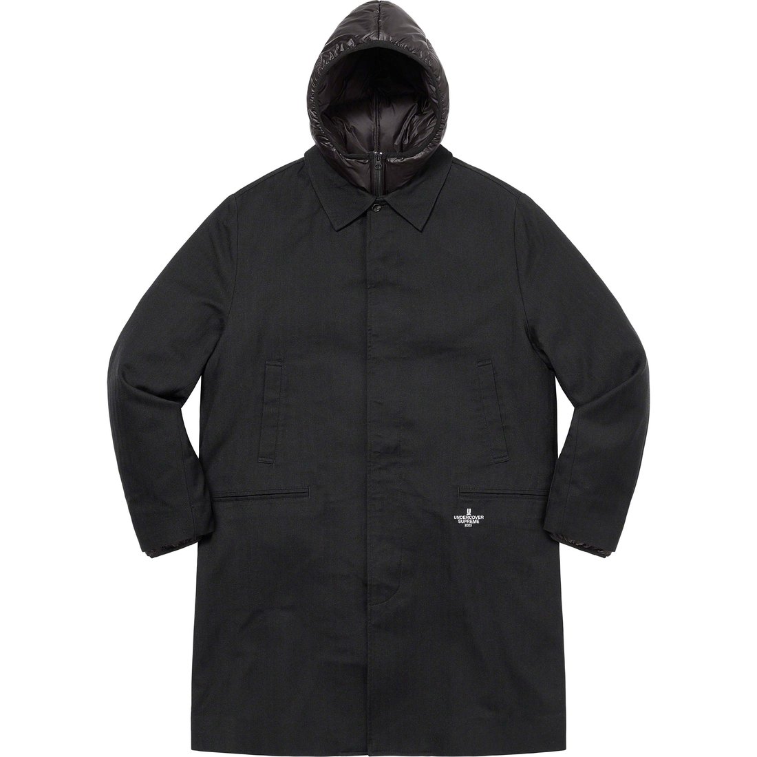 Details on Supreme UNDERCOVER Trench + Puffer Jacket Black from spring summer
                                                    2023 (Price is $498)