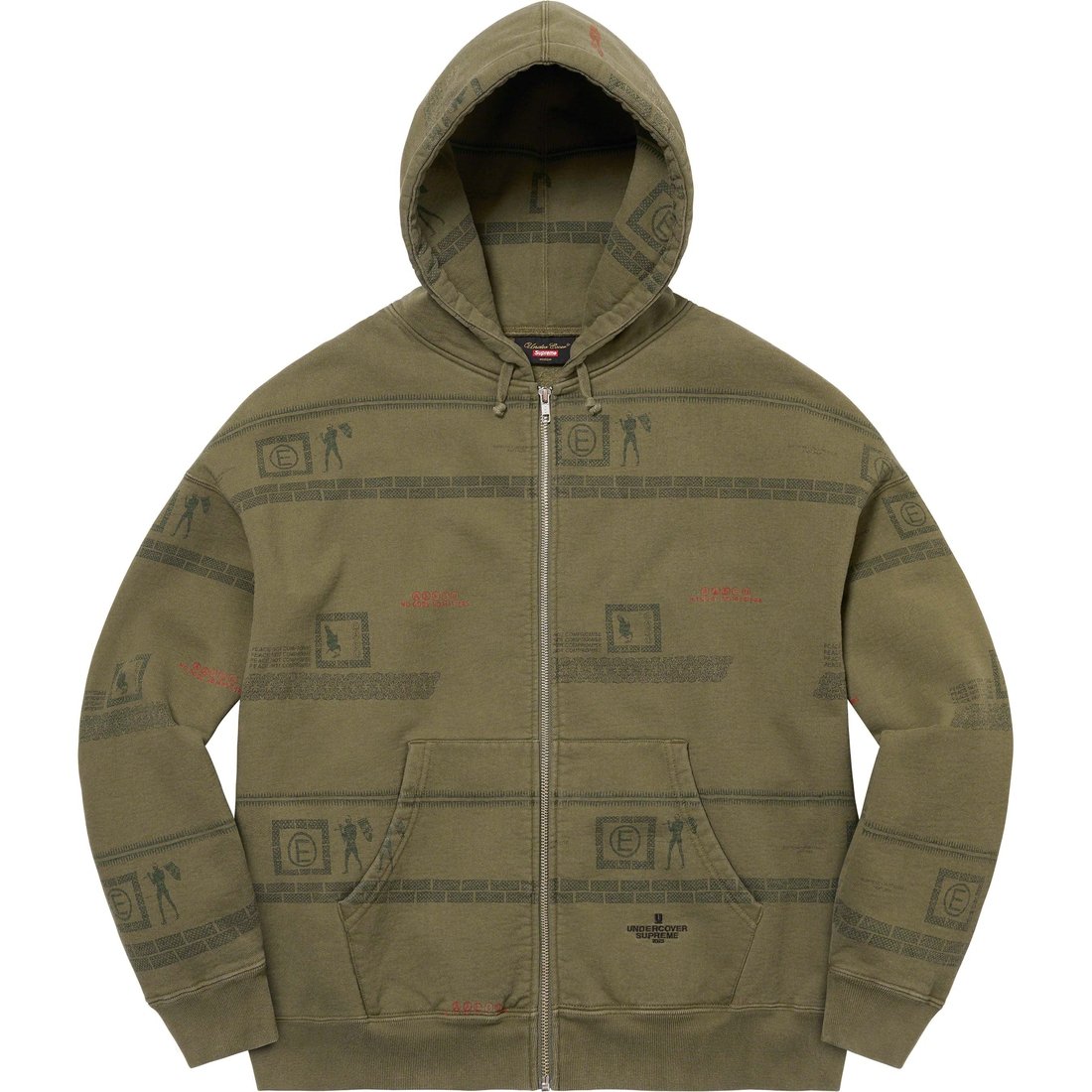 Details on Supreme UNDERCOVER Zip Up Hooded Sweatshirt Dark Olive from spring summer
                                                    2023 (Price is $188)