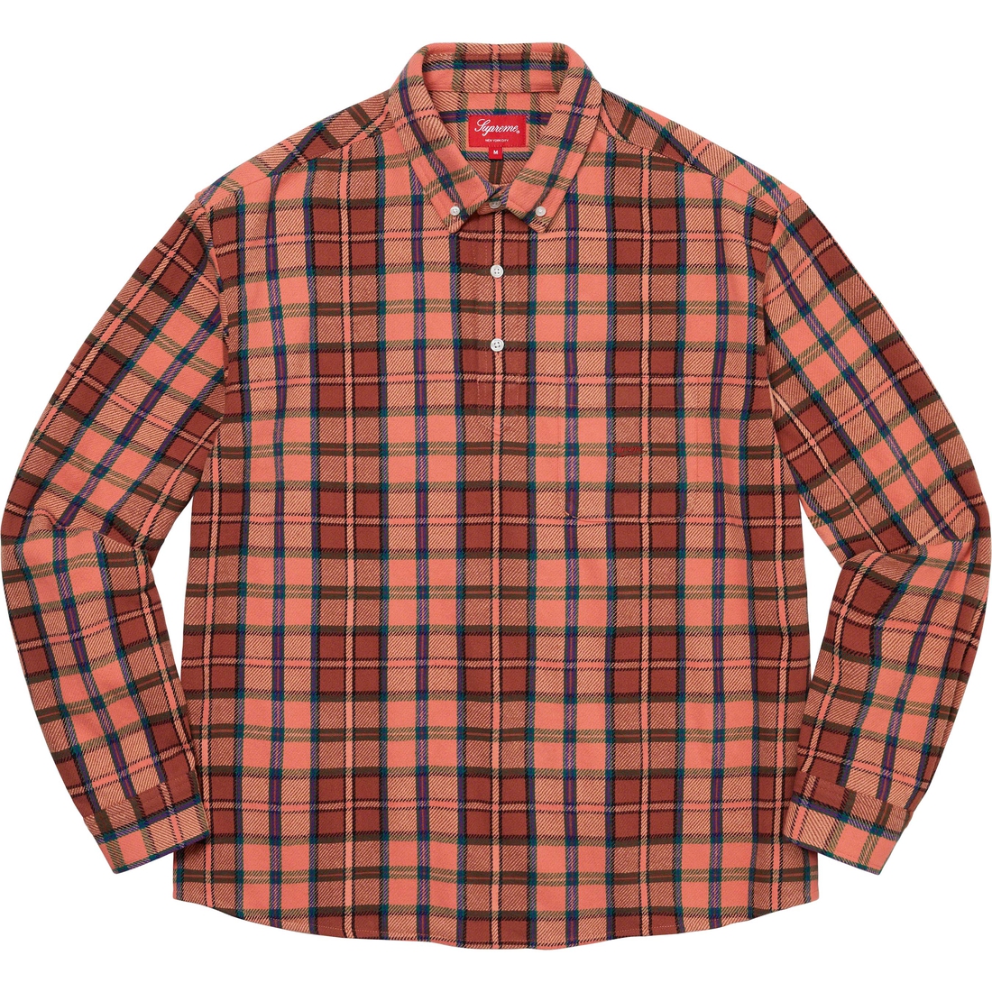 Details on Pullover Plaid Flannel Shirt Pink from spring summer 2023 (Price is $128)