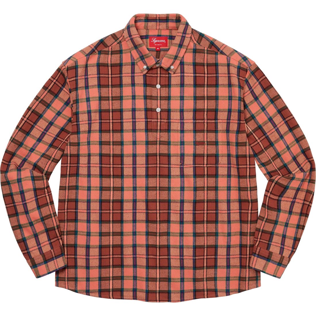 Details on Pullover Plaid Flannel Shirt Pink from spring summer
                                                    2023 (Price is $128)