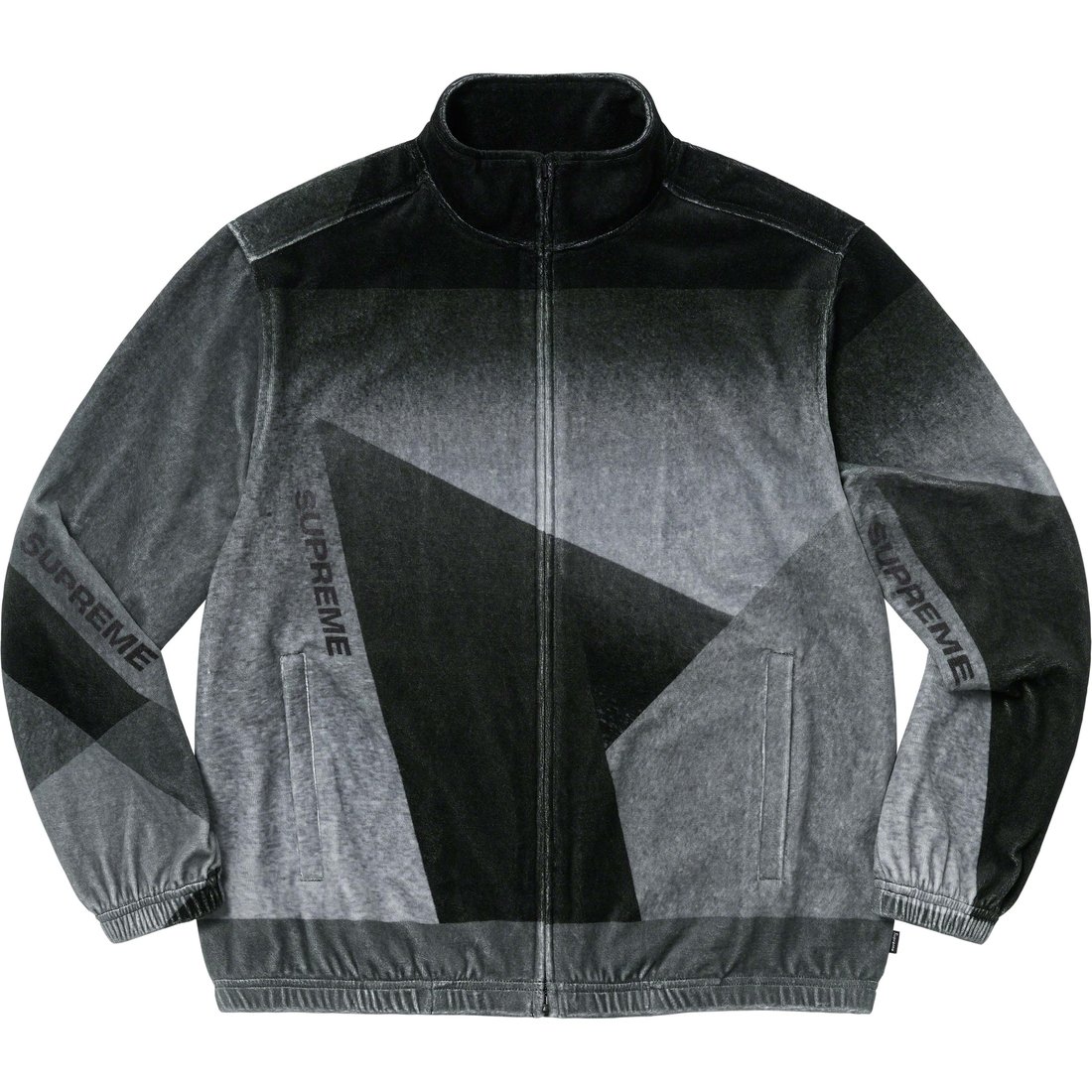 Details on Geo Velour Track Jacket Black from spring summer
                                                    2023 (Price is $158)