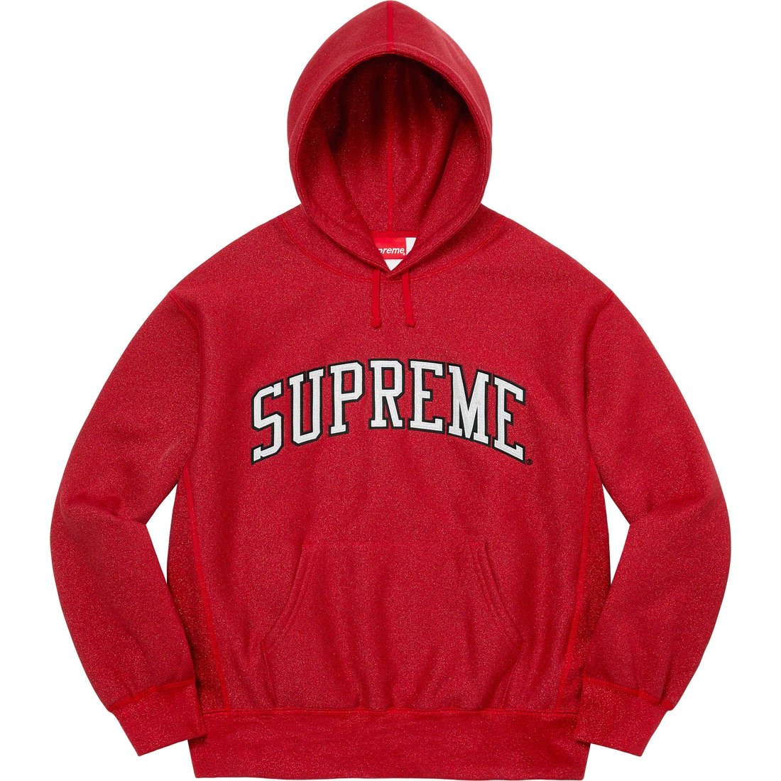 Details on Glitter Arc Hooded Sweatshirt Red from spring summer
                                                    2023 (Price is $168)