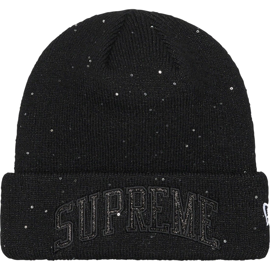 Details on New Era Metallic Arc Beanie Black from spring summer
                                                    2023 (Price is $48)