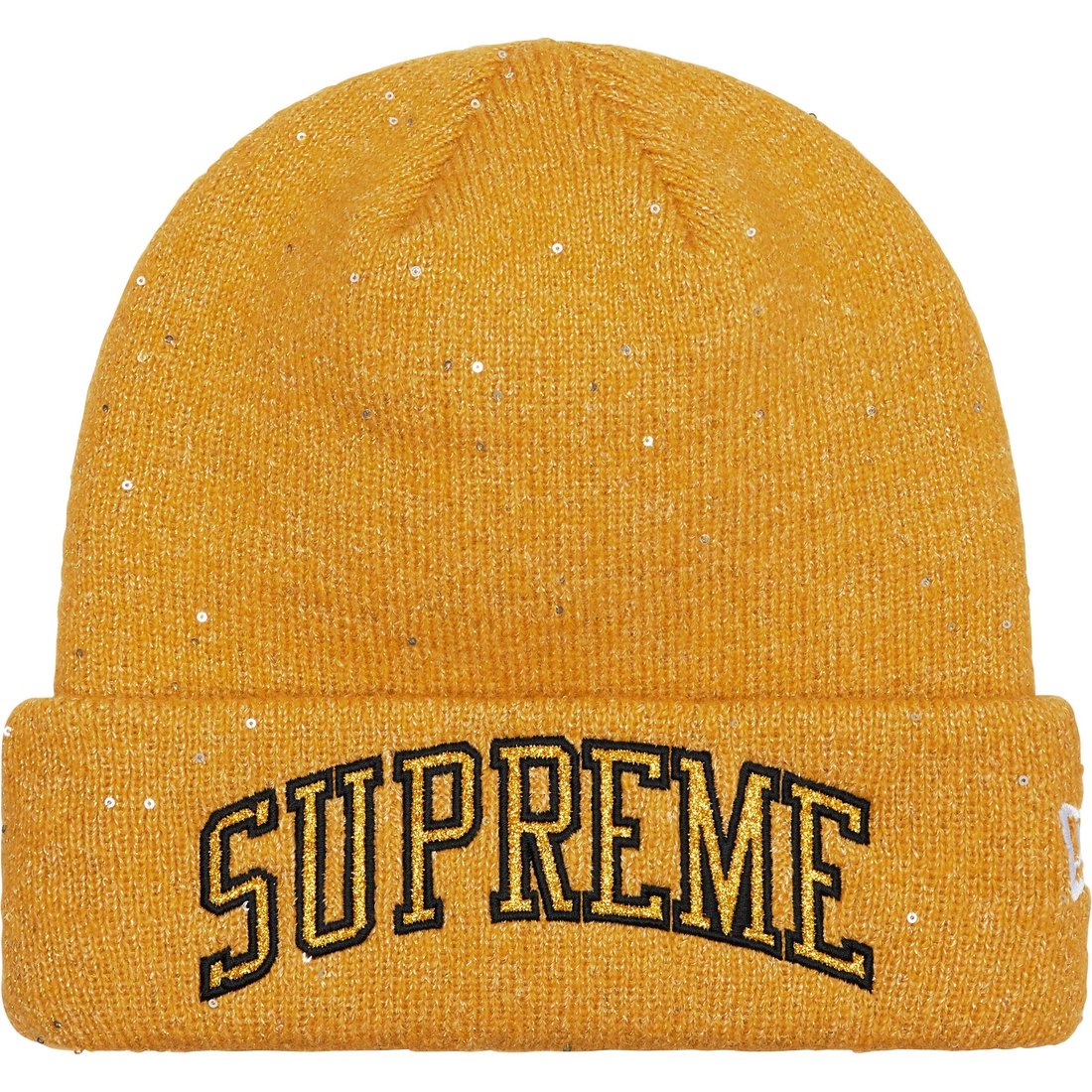 Details on New Era Metallic Arc Beanie Gold from spring summer
                                                    2023 (Price is $48)