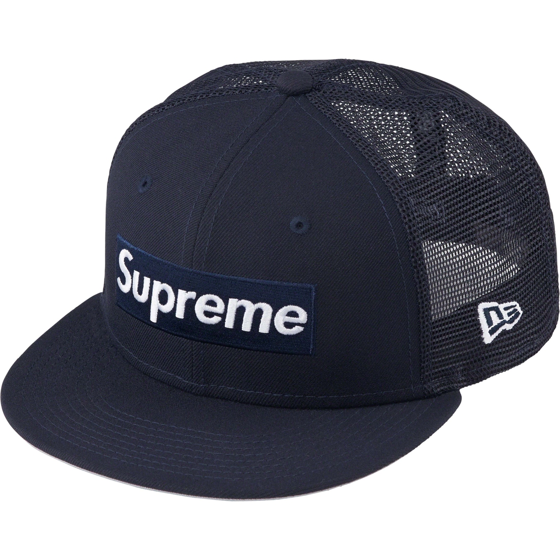 Details on Box Logo Mesh Back New Era Navy from spring summer
                                                    2023 (Price is $50)