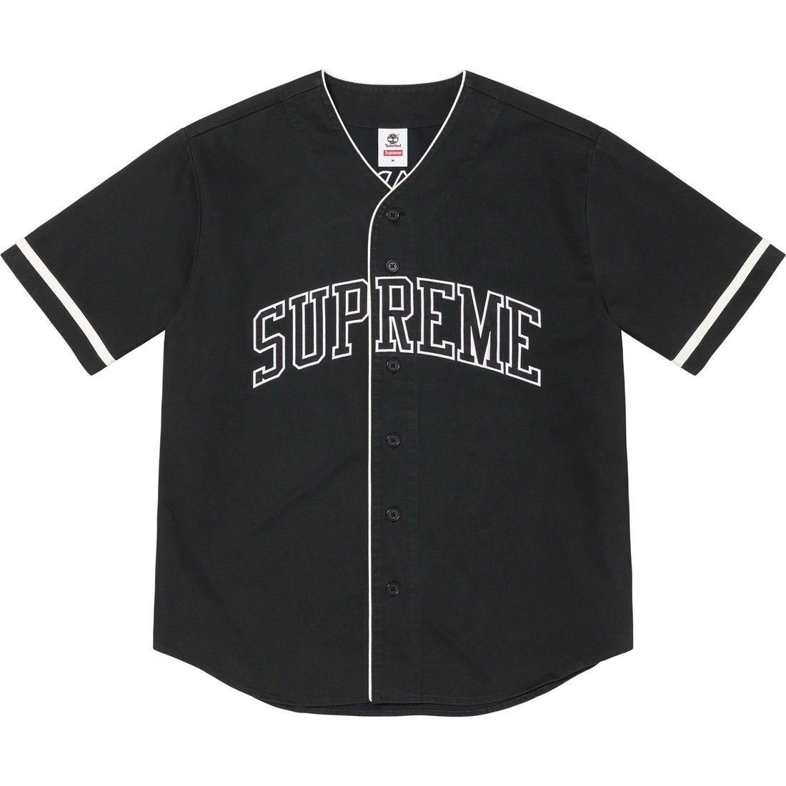 Details on Supreme Timberland Baseball Jersey Black from spring summer
                                                    2023 (Price is $138)