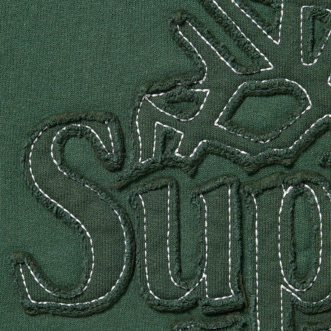 Details on Supreme Timberland Hooded Sweatshirt Dark Green from spring summer 2023 (Price is $158)