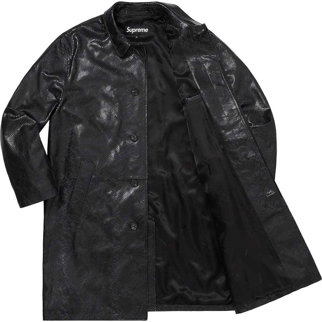 Details on Leather Snake Trench Coat Black from spring summer
                                                    2023 (Price is $1198)