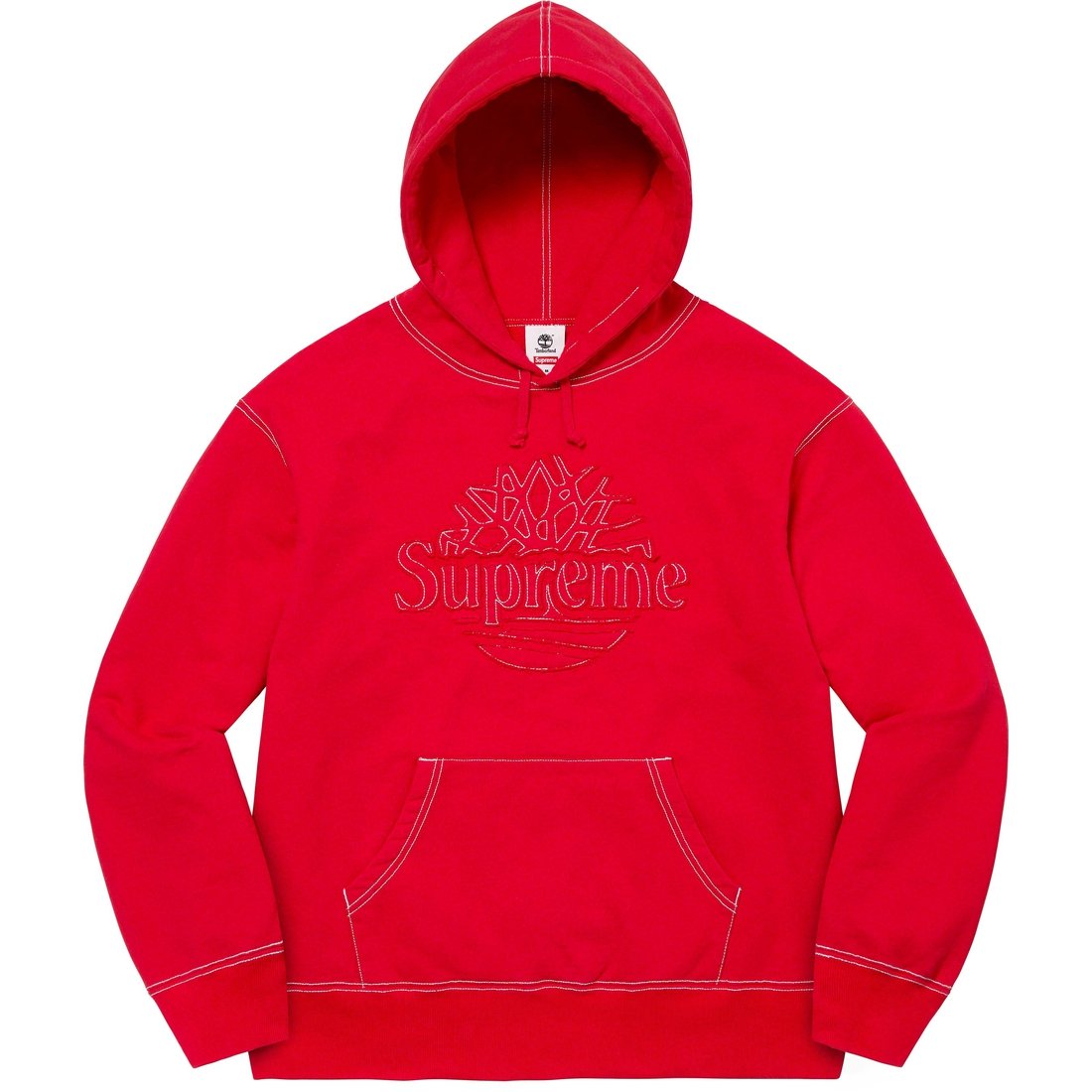 Details on Supreme Timberland Hooded Sweatshirt Red from spring summer
                                                    2023 (Price is $158)
